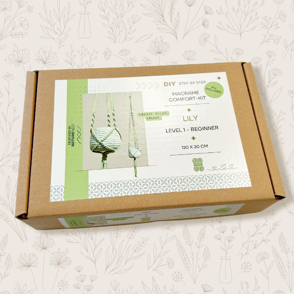 Schenke dir und deinen Liebsten Kreativzeit und Entspannung mit echter Handarbeit Makramee Step-by-Step DIY-Kit ´Lily´- von NatureNest